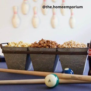 Rustic Gray Metal Snack Tray